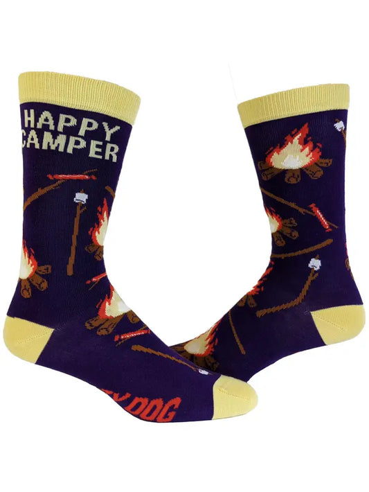Womens Happy Camper Socks Cute Camping Gift For Camp Women