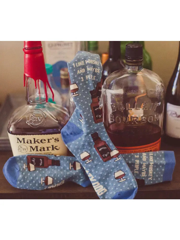 Men's I Like Whiskey and Maybe 3 People Socks Funny Drinking