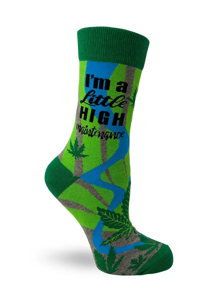 "I'm a Little High Maintenance" Funny Women's Crew Socks