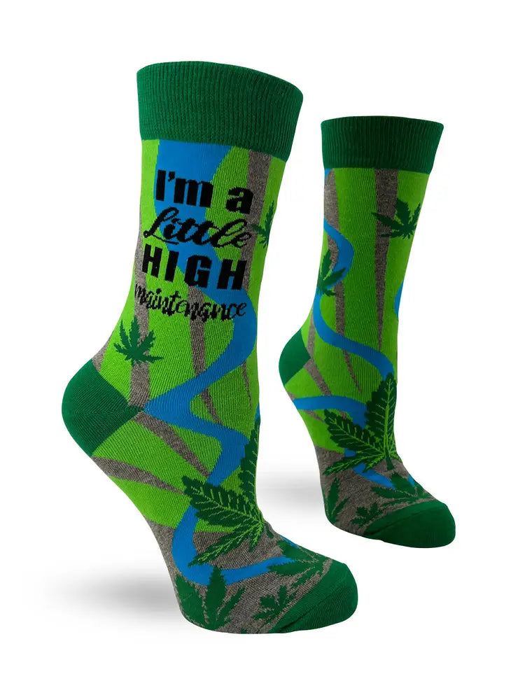 "I'm a Little High Maintenance" Funny Women's Crew Socks