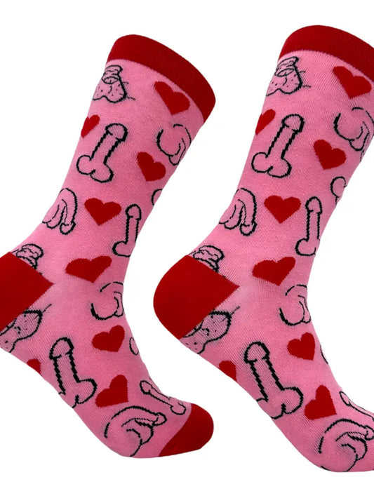 Women's Penises And Hearts Socks