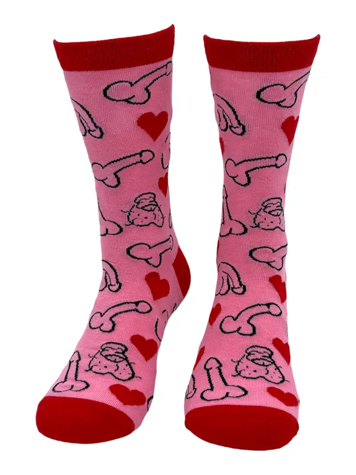 Women's Penises And Hearts Socks